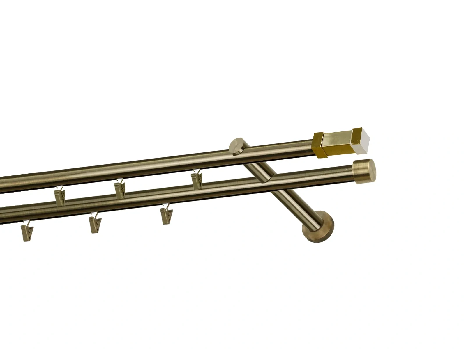 Garniža 19x19mm - drážková tyč - 2rady - QUADRO - antik