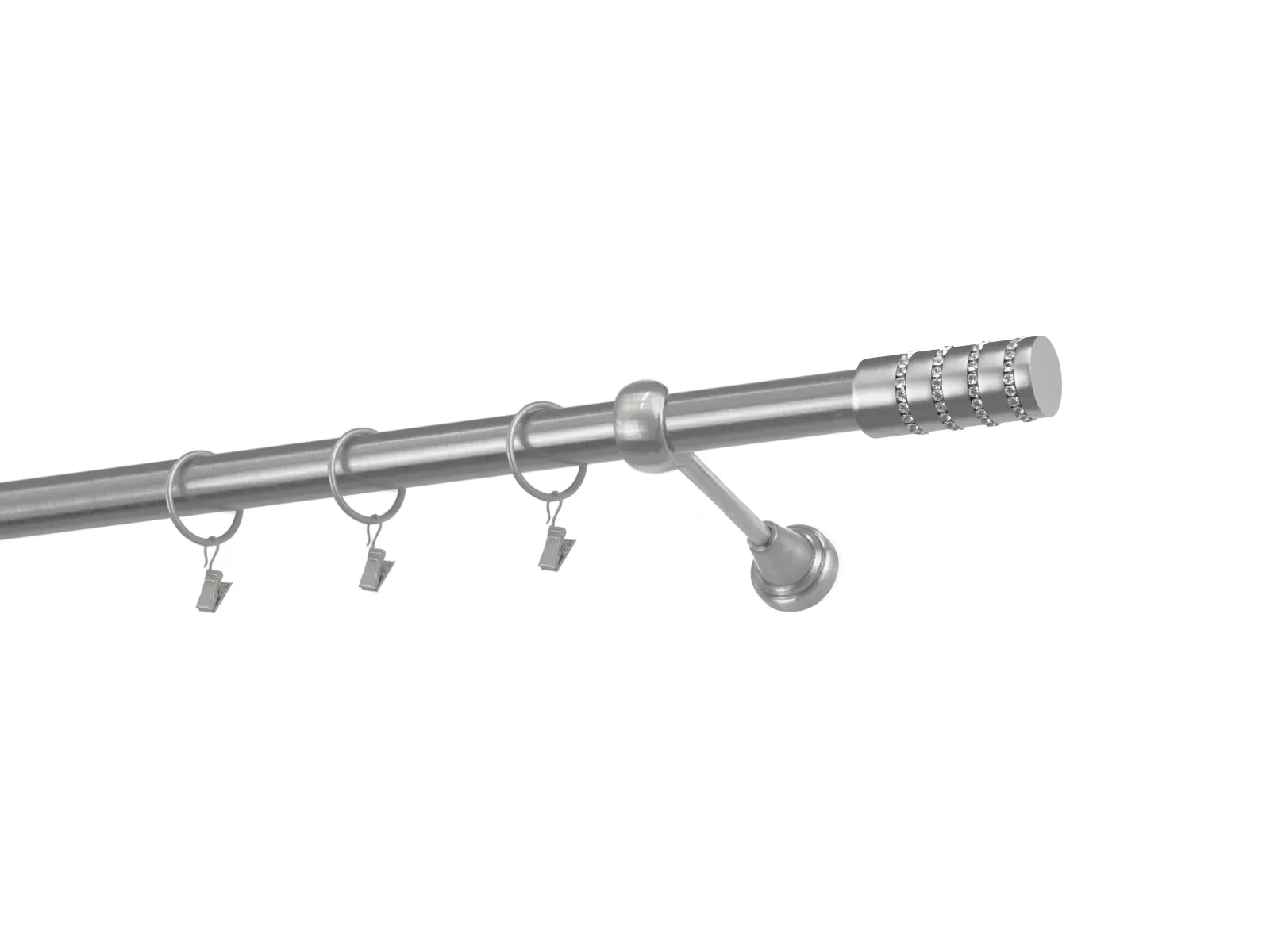 Garniže 25mm - jednoradové - CYLINDER CRYSTAL - satin