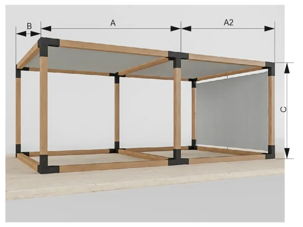 Pergola VEGAS - voľne stojaca so spodným vencom - 2 sekčná 5