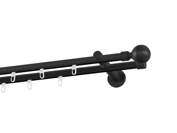 Garniža 19x19mm drážková tyč - 2rady - GABI - čierna