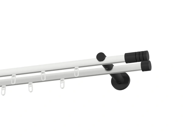 Garniža 19x19mm drážková tyč - 2rady - TECHNO - bielo čierna