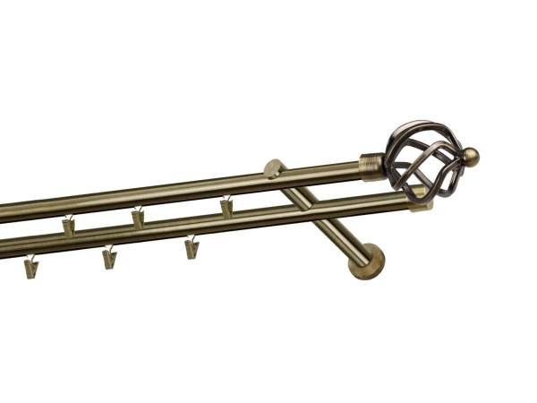 Garniža 19x19mm - drážková tyč - 2rady - SPIRAL - antik