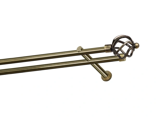 Garniža 19x19mm - drážková tyč - 2rady - SPIRAL - antik 1