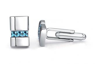 Pánske manžetové gombíky biele zlato biele diamanty 3