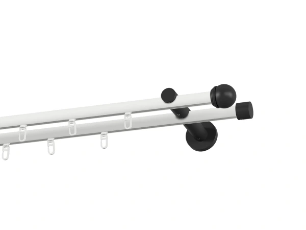Garniža 19x19mm drážková tyč - 2rady - TODI MAX - bielo čierna