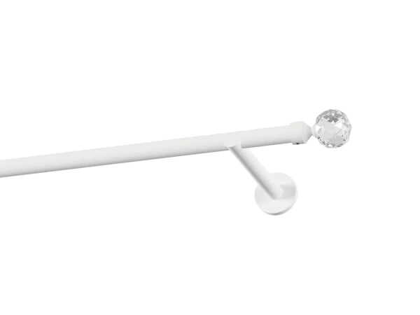 Garniža 19mm obyčajná tyč - 1rad - GUĽA CRYSTAL - biela 1