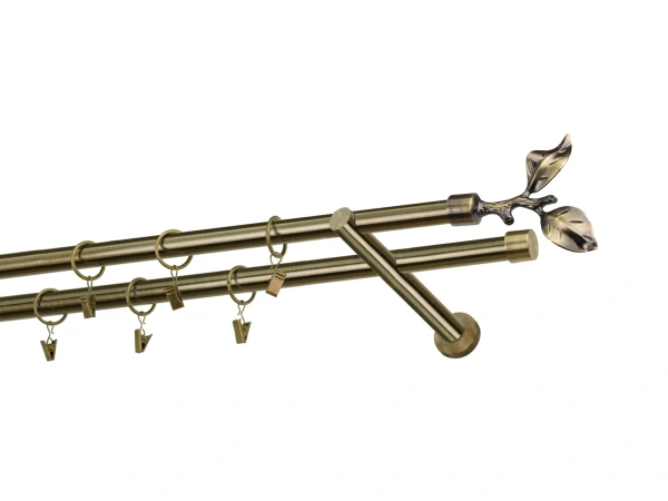 Garniže 19x19mm - dvojradové - LIST ROSE - antik