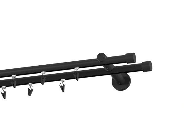 Garniža 19x19mm drážková tyč - 2rady - PULLO - čierna 2