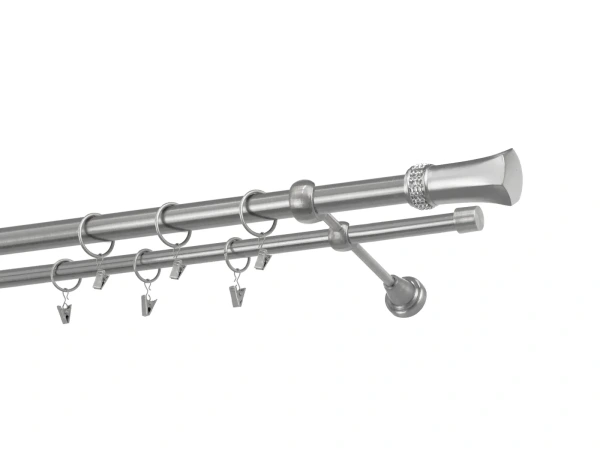 Garniže 25x16mm - dvojradové - PLUTON CRYSTAL - satin