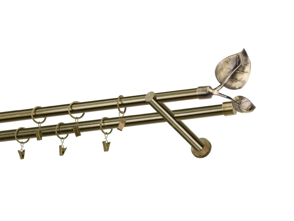 Garniže 19x19mm - dvojradové - LIST VEĽKÝ - antik