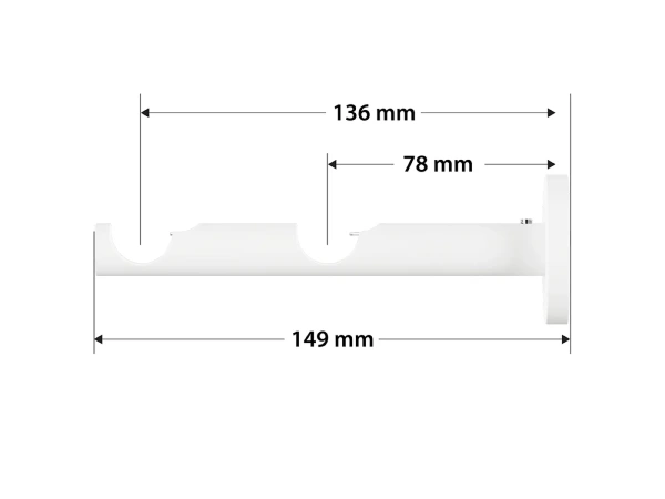 Garniža 19x19mm obyčajná tyč - 2rady - PARIS - biela 3