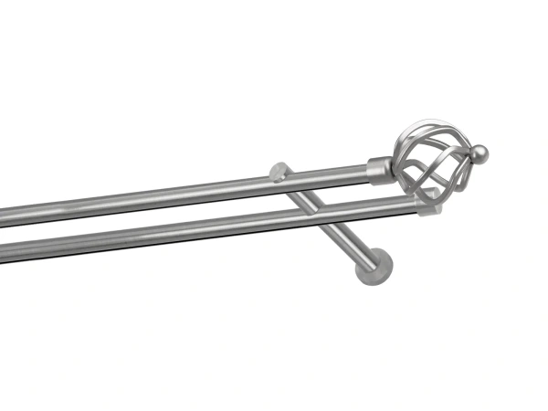 Garniža 19x19mm - drážková tyč - 2rady - SPIRAL - satin 1