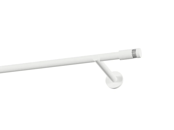 Garniža 19mm obyčajná tyč - 1rad - CYLINDER CRYSTAL - biela 1