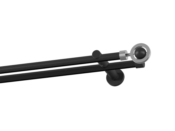 Garniža 19x19mm drážková tyč - 2rady - SFERA - čierna 1