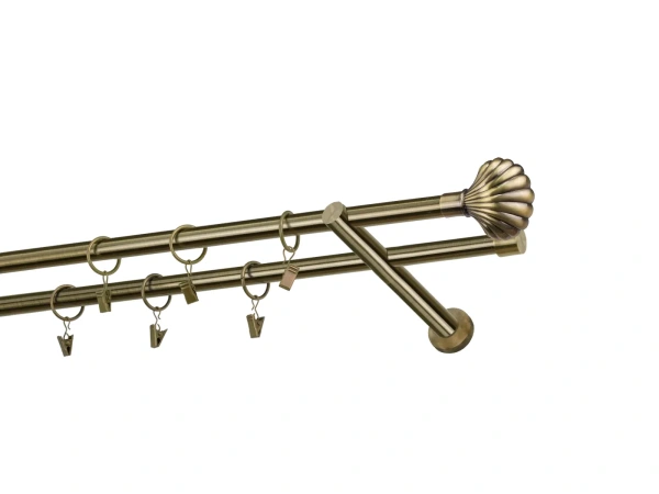 Garniže 16x16mm - dvojradové - MUŠLA - antik