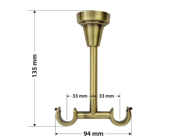 Garniže 16x16mm - dvojradové - HÁK DVOJITÝ - antik 5