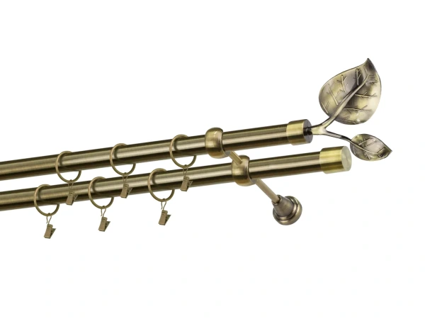 Garniže 25x25mm - dvojradové - LIST VEĽKÝ  - antik