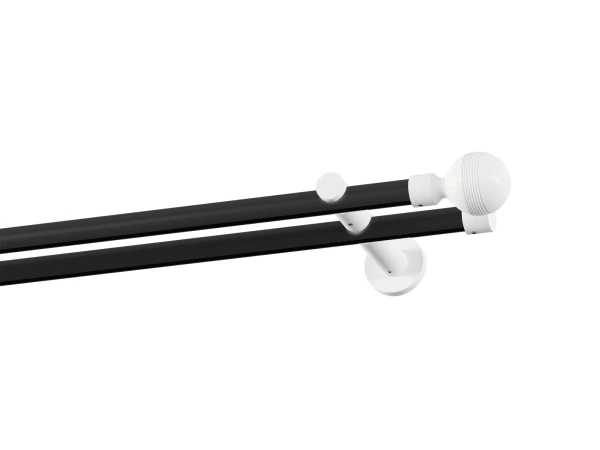 Garniža 19x19mm drážková tyč - 2rady - GABI - čierno biela 1