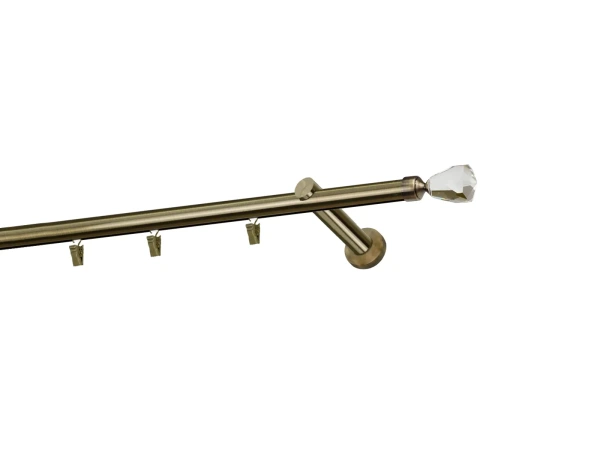 Garniža 19mm - drážková tyč - 1rad - CRYSTAL CONE - antik