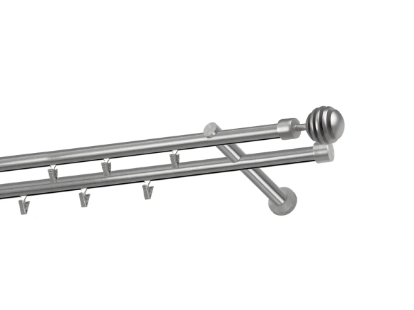 Garniža 19x19mm - drážková tyč - 2rady - VERONA - satin