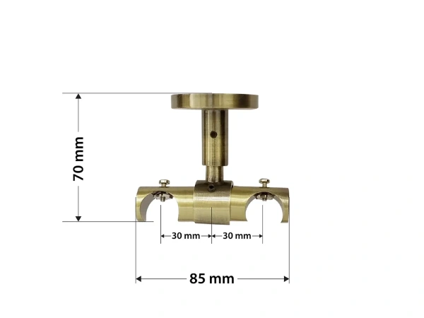 Garniža 19x19mm - drážková tyč - 2rady - CYLINDER - antik 4