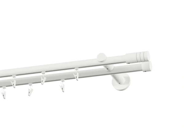 Garniža 19x19mm drážková tyč - 2rady - TECHNO - biela 2