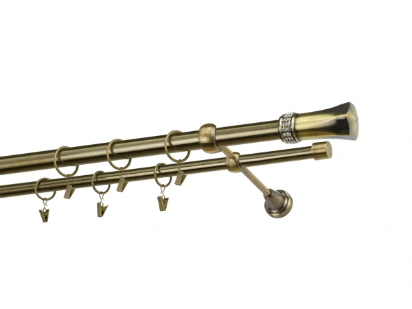 Garniže 25x16mm - dvojradové - PLUTON CRYSTAL - antik