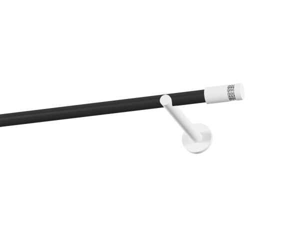 Garniža 19mm obyčajná tyč - 1rad - CYLINDER CRYSTAL - čierno biela 1