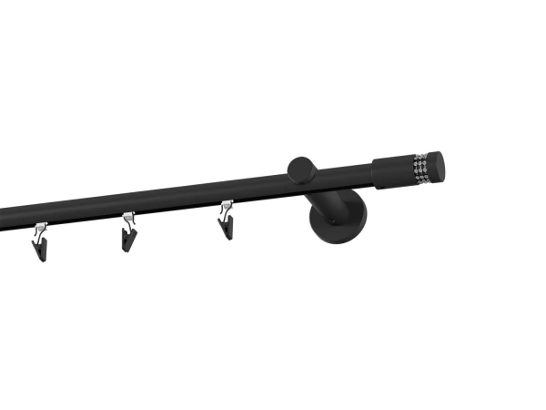 Garniža 19mm drážková tyč - 1rad - CYLINDER CRYSTAL - čierna 2