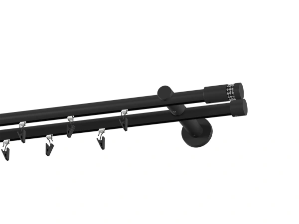 Garniža 19x19mm drážková tyč - 2rady - CYLINDER CRYSTAL - čierna 2