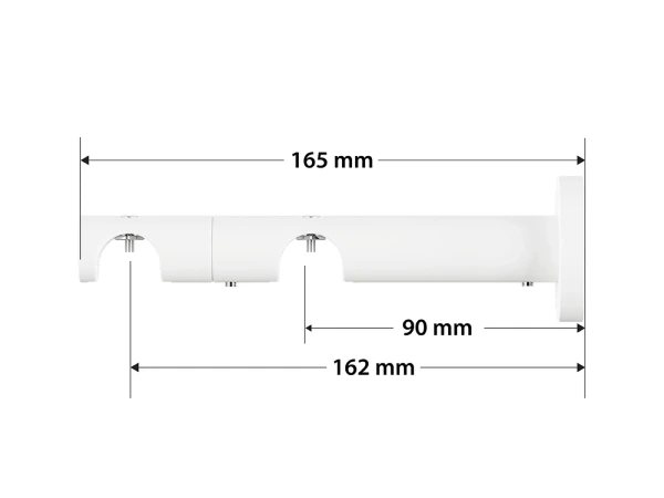 Garniža 19x19mm drážková tyč - 2rady - VALEC - biela 4