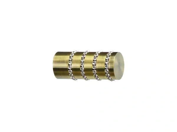 Garniže 25mm - jednoradové - CYLINDER CRYSTAL - antik