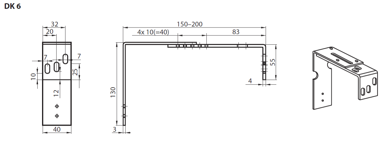 držiak krycieho plechu DK6