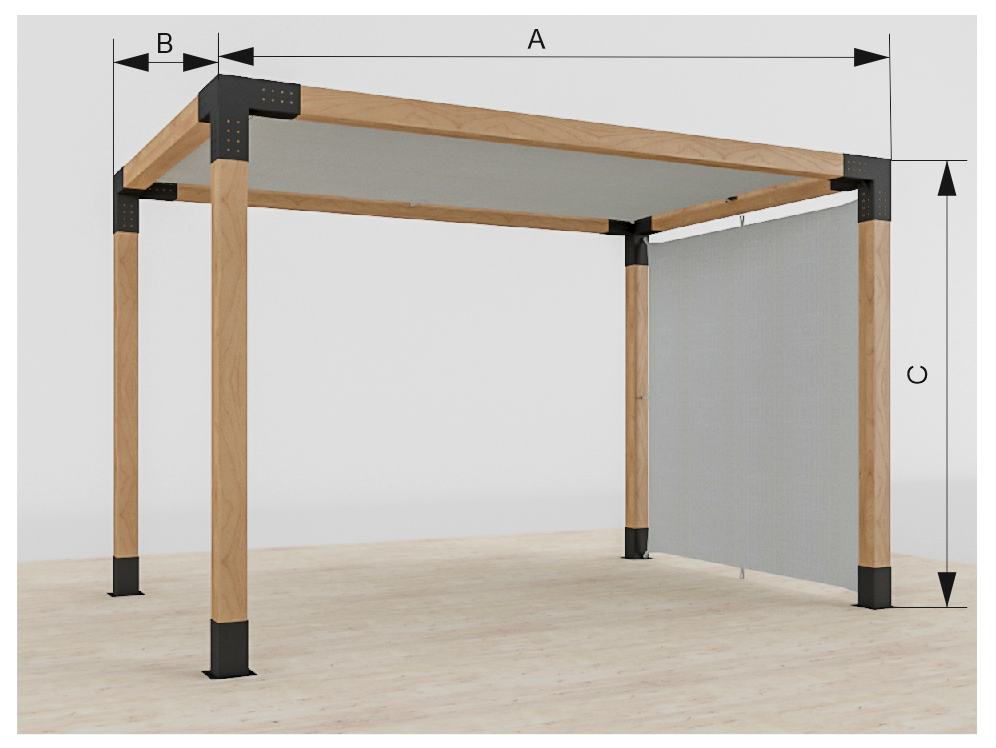 pergola VEGAS - voľne stojava na pätkách - 2 sekčná - rozmery